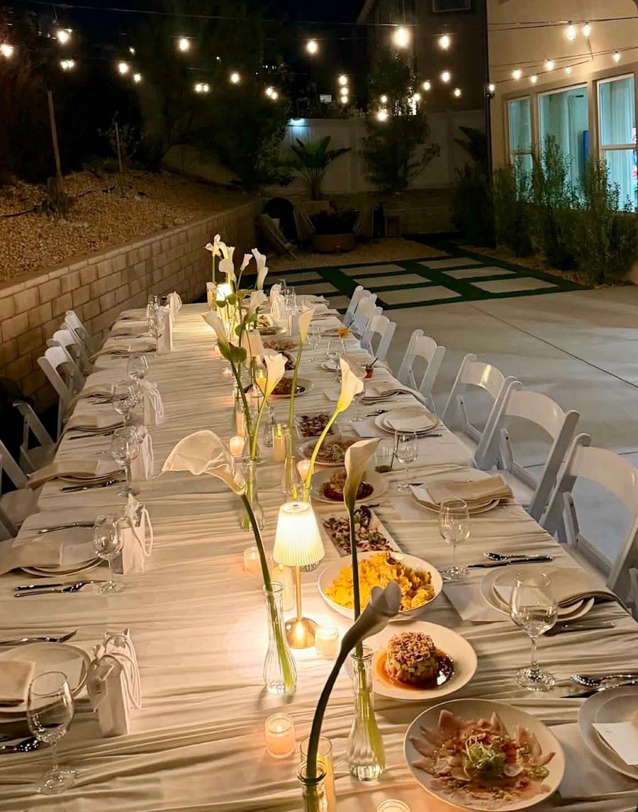 Elegant candlelit dinner